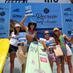 Pódio Open Feminino, Recreio Surf Classic 2023. Foto: Nelson Veiga.