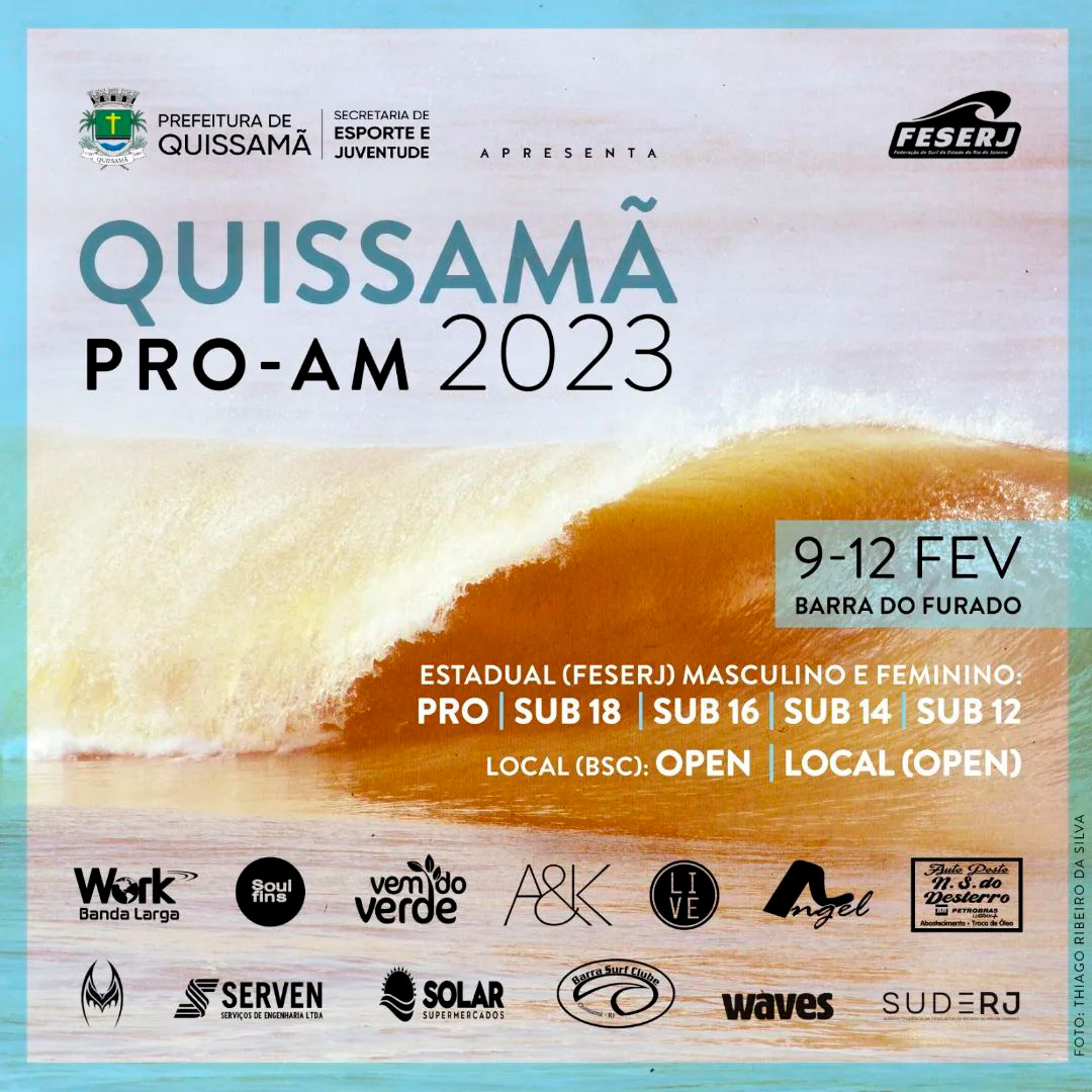 Cartaz do Quissamã Surf Pro AM 2023. Foto: Thiago Ribeiro da Silva.